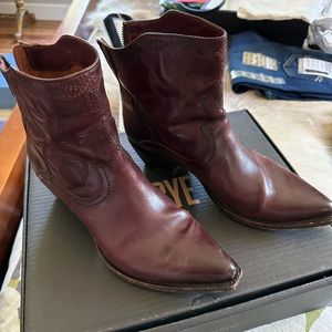 Weathered Frye Western Style Booties | Size 9
